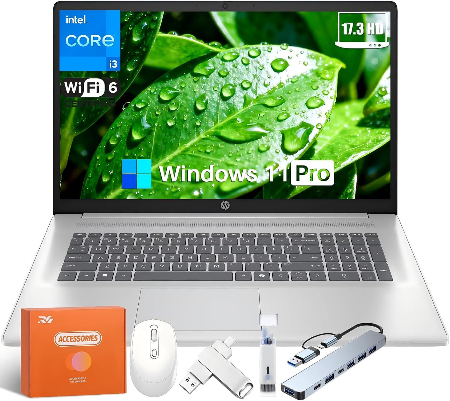 HP 2025 17 inch Laptop Computer, Intel 8-Core i3-N305, 17.3