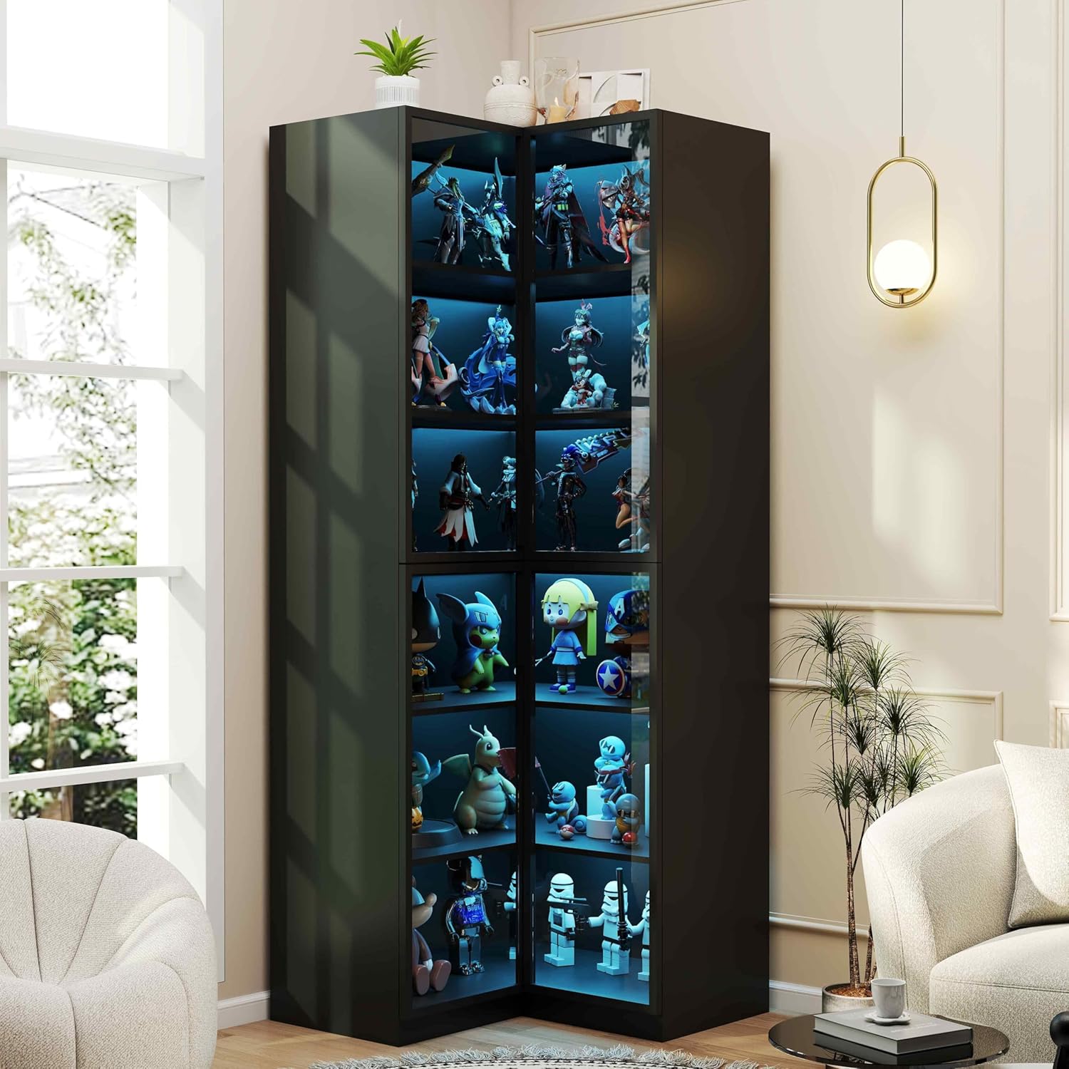 LABROSKIA Corner Bookcase with 4 Doors: 79