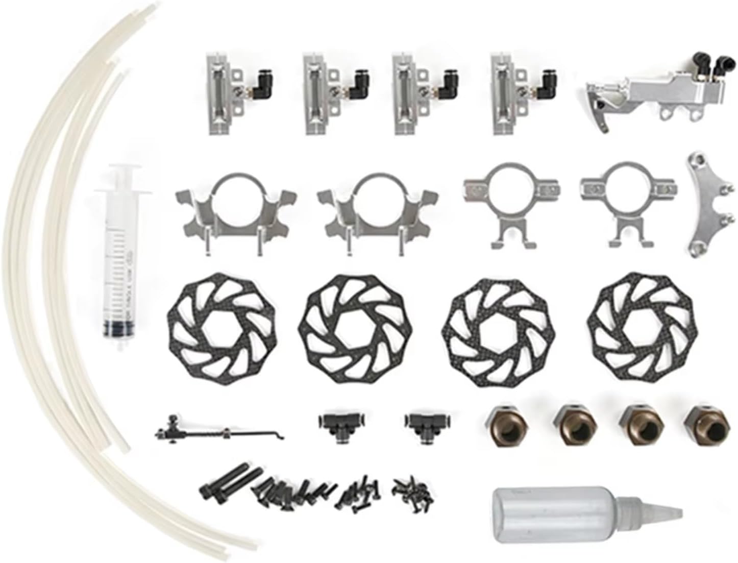 RC Car Parts Compatible with ROVAN for ROFUN RF5 F5 MCD XS5 1/5 RC Car Upgrade Parts Accessories Four Wheel Hydraulic Disc Brake Set