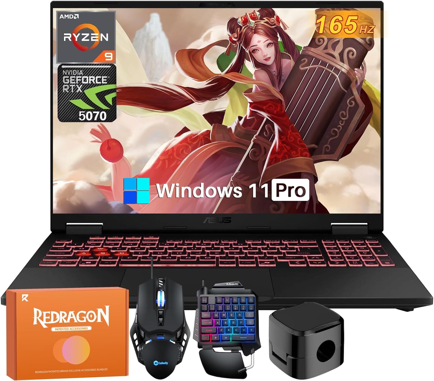 ASUS TUF A16 (2025) Gaming Laptop, AMD Ryzen 9 270(up to 5.2HGz), 16” FHD+ 165Hz Display, NVIDIA GeForce RTX 5070, 64 GB DDR5 RAM, 4 TB SSD, WiFi 6E, Efficient Cooling, Win 11 Pro, W/Accessories