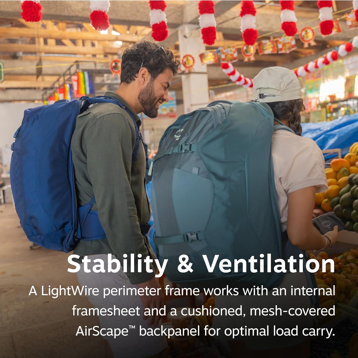 Osprey Fairview 70L Women's Travel Backpack - Large Adjustable Travel Bag with Detachable Daypack, Cascade Blue-Torrent Blue