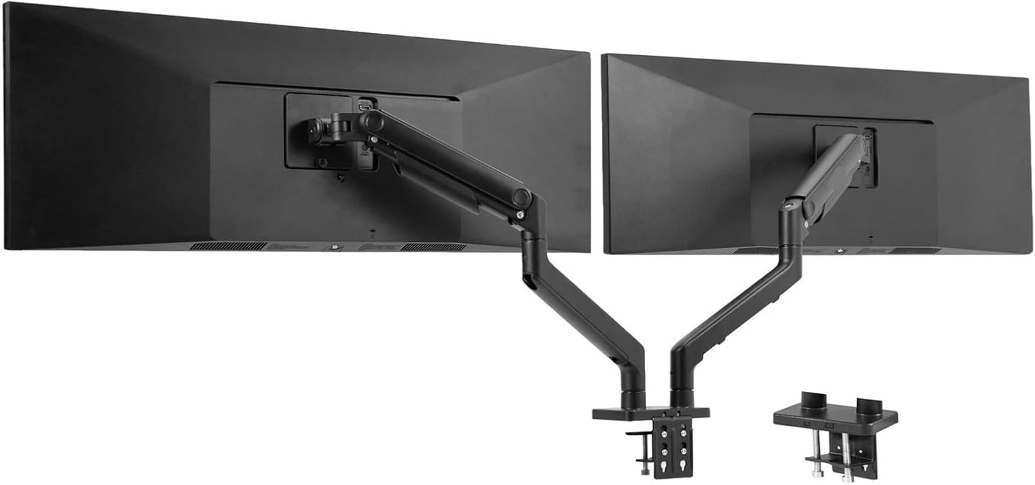 Extension Spring Dual Extra Wide Monitor Stand, up to 45-inch Computer Screen -