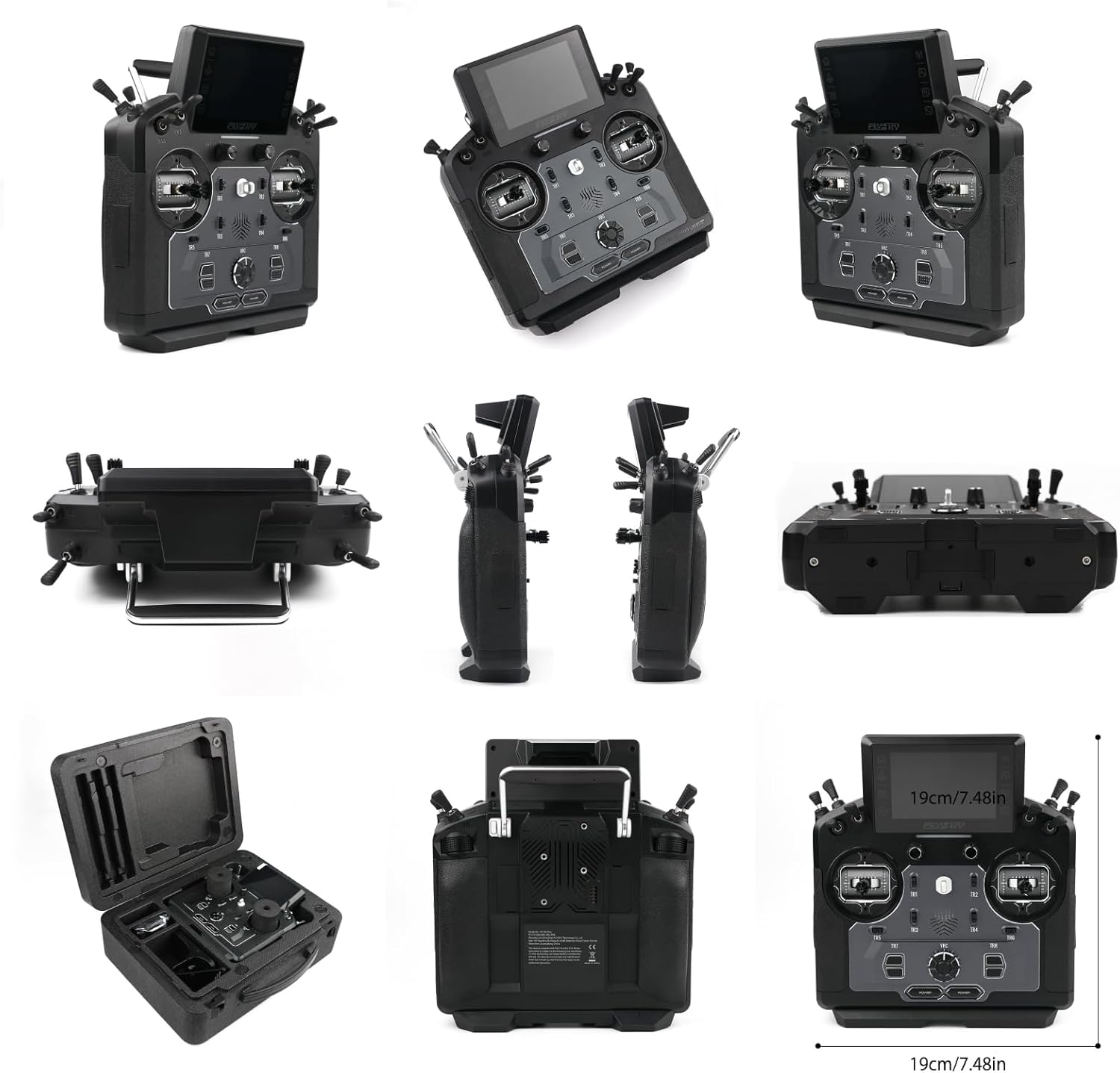 Flysky PL18 Ultra Paladin 18CH Radio Remote Controller Transmitter 3.5-inch IPS Touch Screen Compatible with FTr8B AFHDS 3 Protocol Receiver for Rc Airplane Helicopter Car Boat Robot Glider