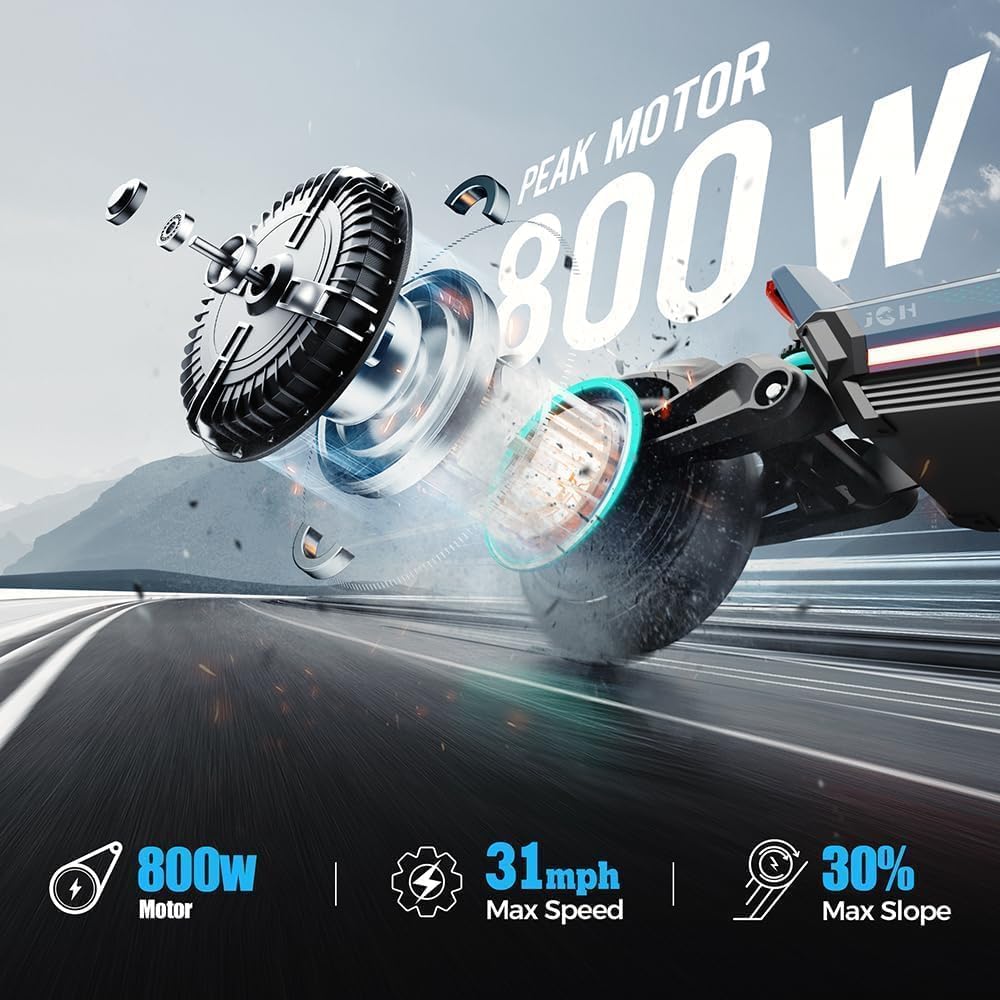 JGH Electric Scooter Adults,800/3200W Motor E-Scooter Up to 40/50 Miles Range,Top Speed 31/45 MPH, Folding Commuting Electric Scooter for Adults