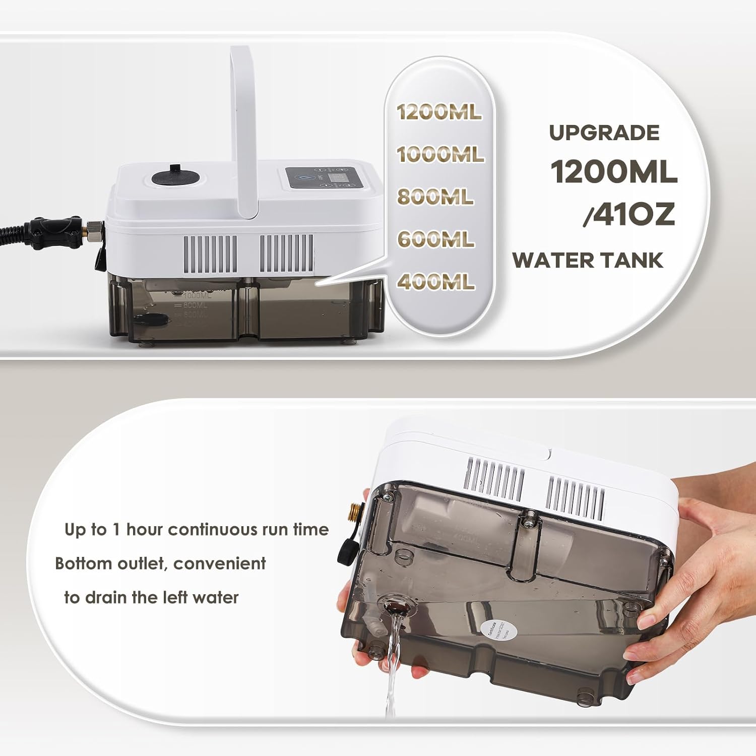 Hapyvergo Timing Steam Cleaner, Extra 2 Nylon Brush, 2 Brass Brush