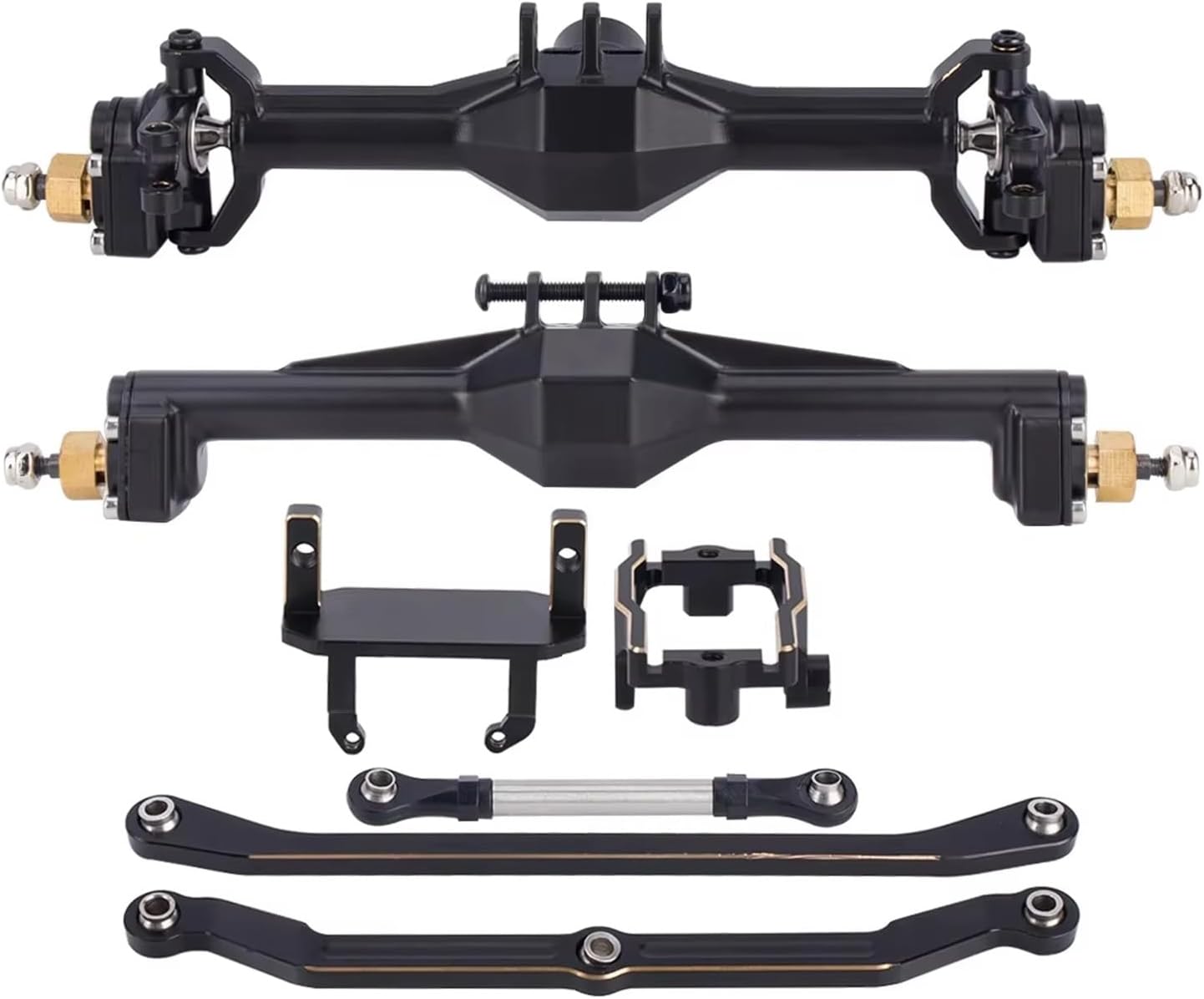 RC Car Parts Compatible with TRX4M Upgrade Parts CNC Widen Portal Axles with Lay Down Servo Mount Links for 1/18 RC Crawler Car