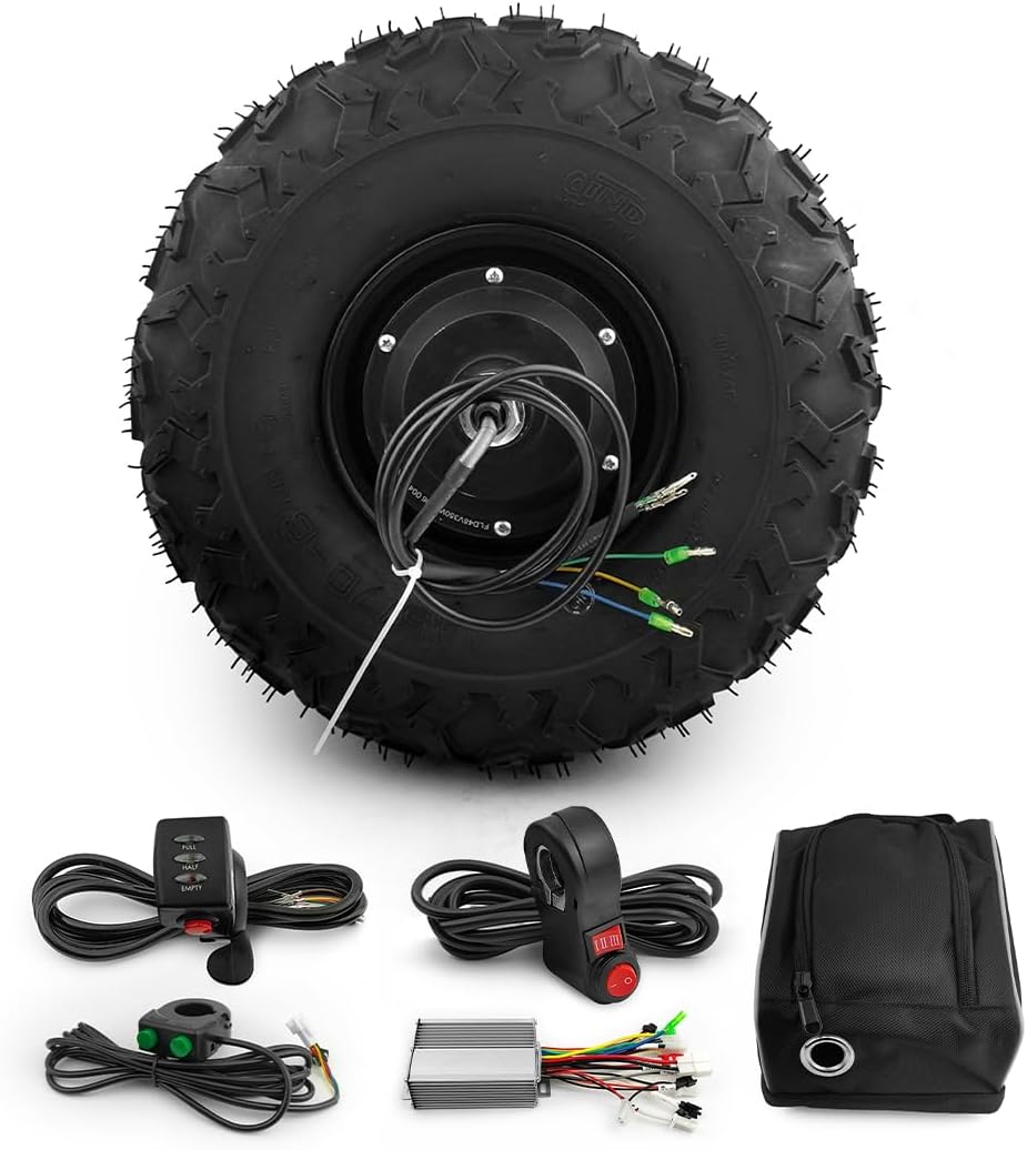 L-faster 24V 36V 48V 350W Wheelbarrow Cart Gear Hub Motor Kit Off Road 14.5 Inch Wheel (24V 350W)