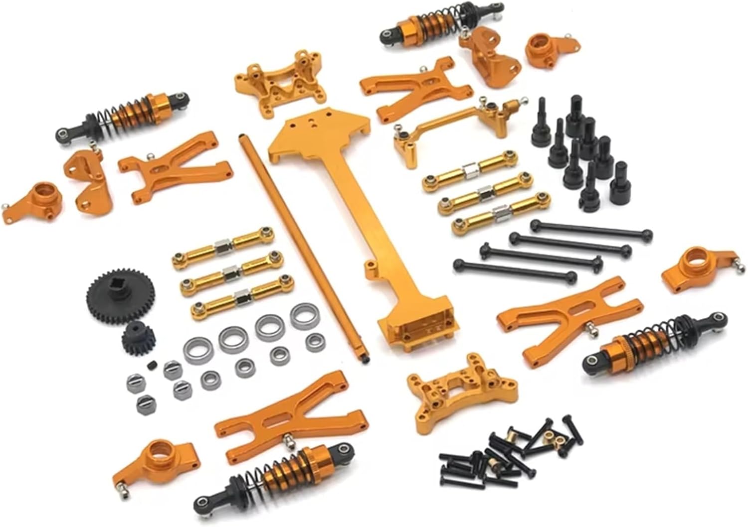 For WLtoys A949 A959 A969 A979 K929 1/18 Metal Upgrade Replacement Parts Set Remote Control Car Accessories Models(Yellow)