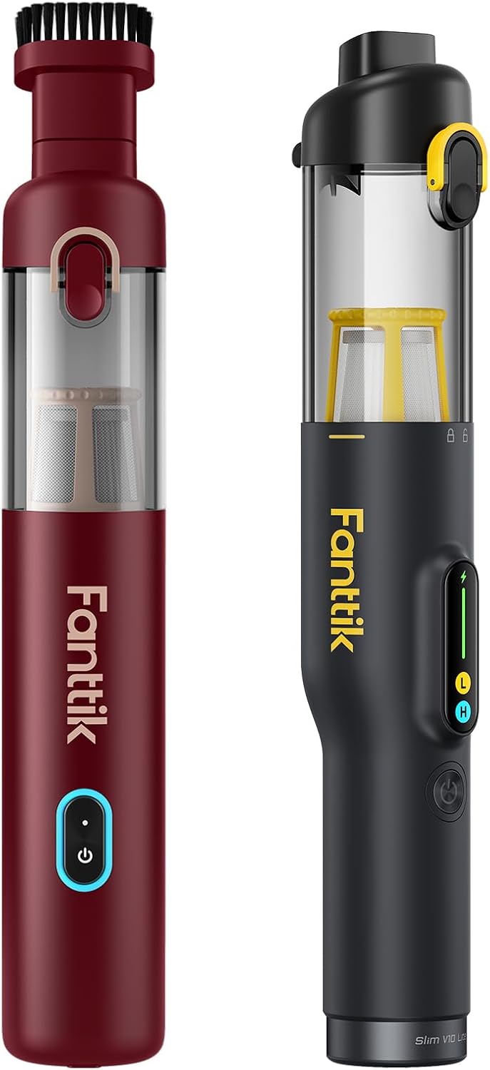 Fanttik Slim V8 APEX Car Vacuum Red Slim V10 Lite Cordless Handheld Vacuum