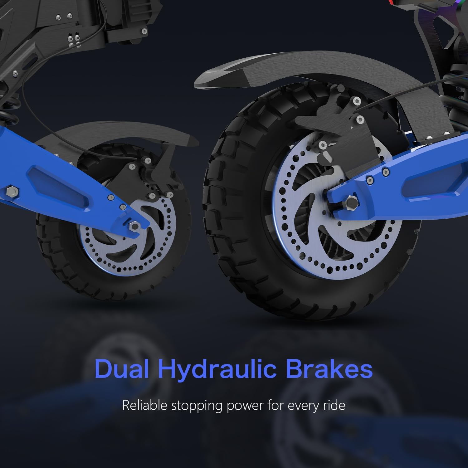 RD2 Electric Offroad Scooter - 40-50 MPH Fastest Dual Motor Adult Scooter, 5000W Peak, 55-Mile Long Range, 10.5