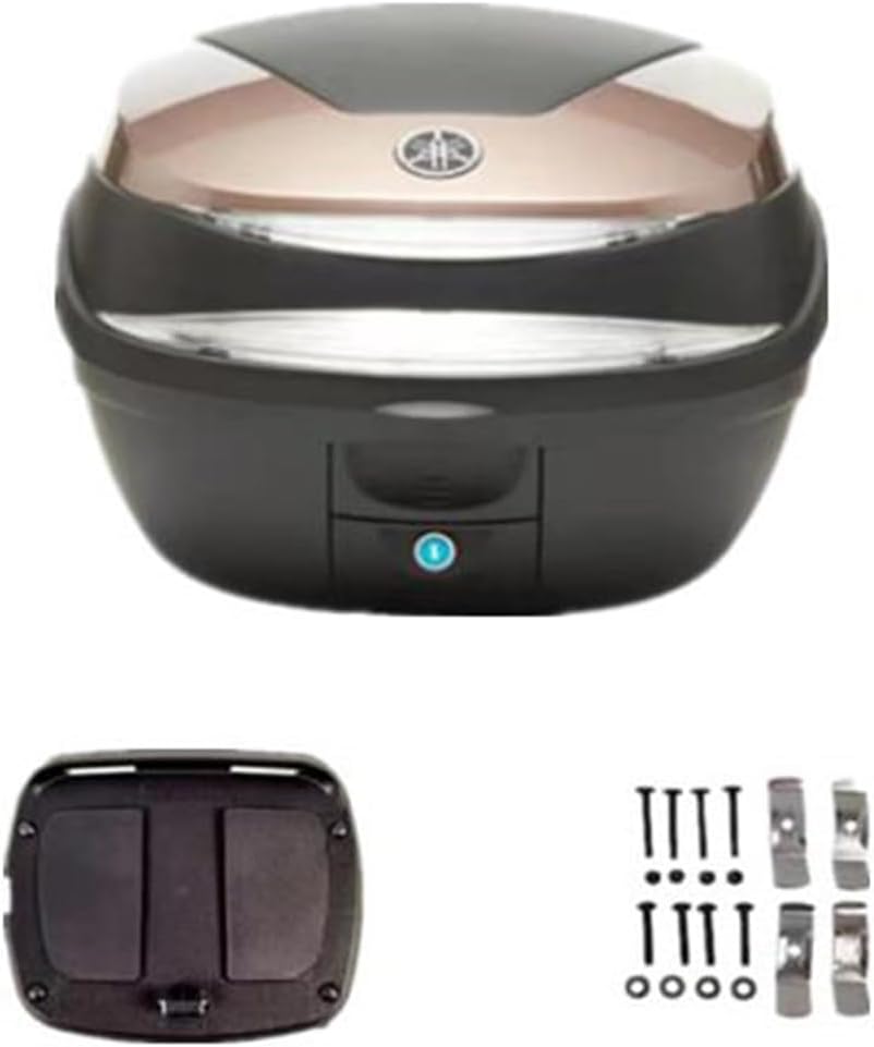 36L Motorcycle Trunk Tour Tail Box with Security Lock Motorcycle Top Case, Universal Motorcycle Top Box Scooter Trunk for Storing Helmet Luggage (Color : Purple-Gold)