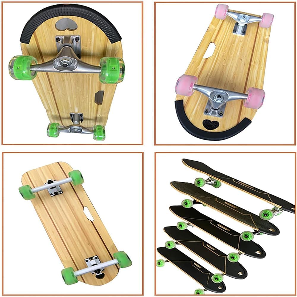 Pet Surfing Skateboard, Dog Skateboard with Surf Rack, Bamboo & Wood Dog Special Scooter, Colorful PU Wheel, Suitable for Bulldogs & More (62x21cm)