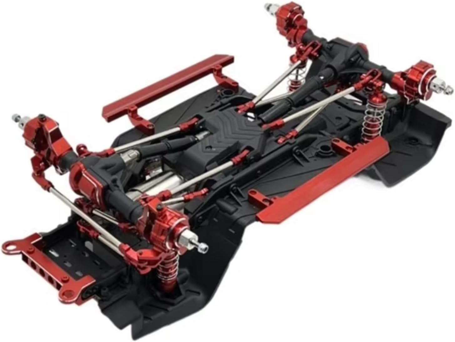 RC Car Parts Compatible with HB R1001 R1002 R1003 1/10 RC Car Parts Metal Portal Axle Gear Housing Diff Cover Axle Mount Drive Shaft Link Kit(Red)