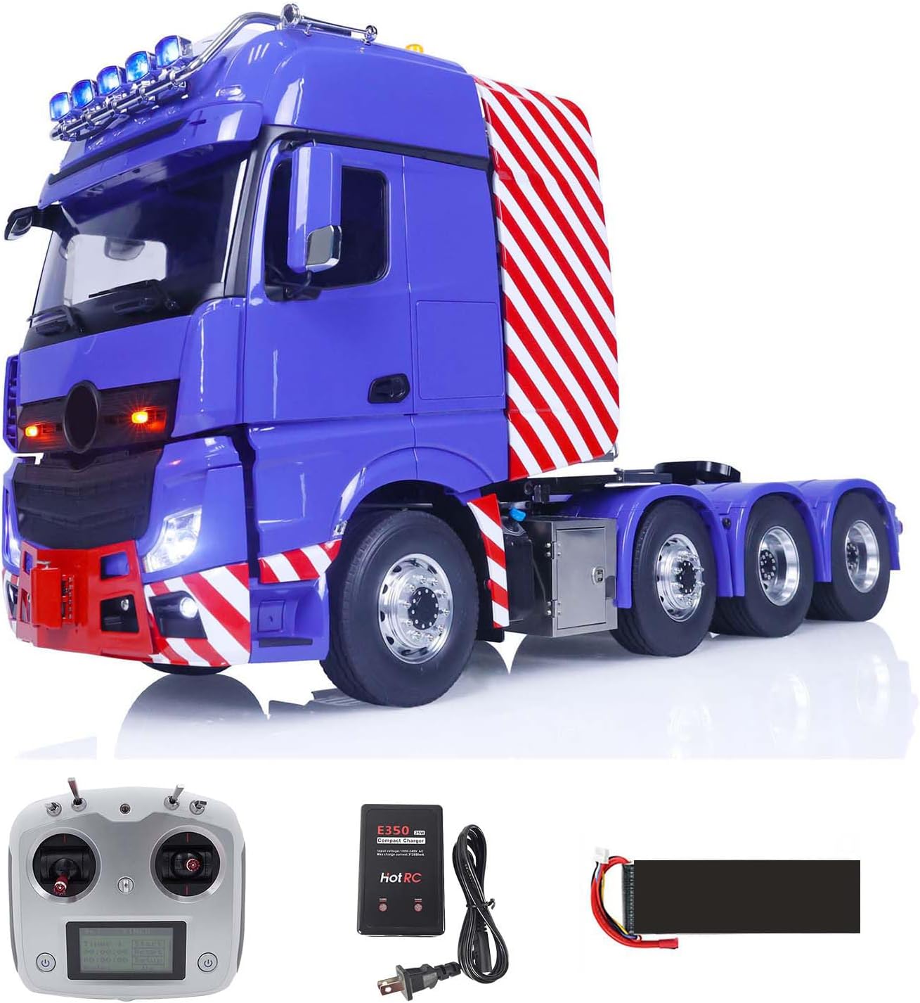 LESU 8X8 RC Tractor Truck RTR 3-Speed Transmission G-6177 Equipment Rack Front Hook High Roof Heavy-Duty Metal Chassis I6S Radio Controller 1/14 Hobby Grade Model