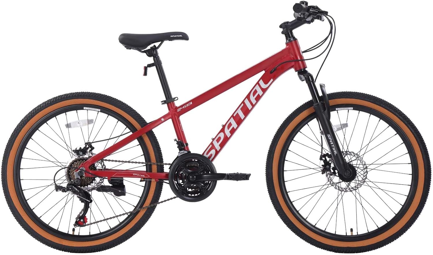 SPATIAL 24 Inch Mountain Bike,Kids Bike 21 Speeds with Disc Brakes,Kids Bicycles for Boys and Girls Age 7-12,Aluminum Frame Bike