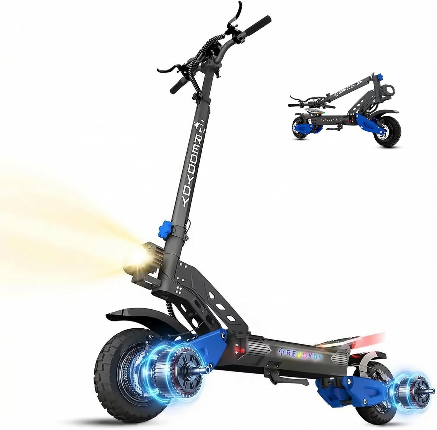 YING LU 5000W Dual Motor Off-Road Electric Scooter for Adults, 50MPH All-Terrain Electric Scooter, Foldable Design with Adjustable Handlebars, 60V 25AH Long-Range