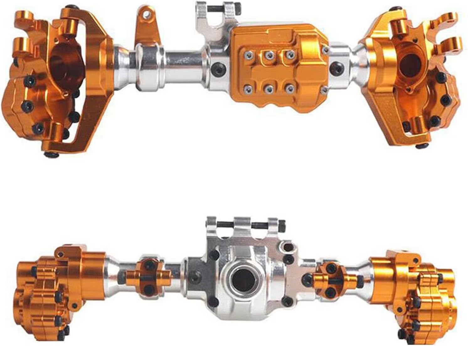 RC Axle Models For TRX-4 For TRX6 1/10 Aluminum Front And Rear Portal Axle Housing RC Crawler Car Upgrade Parts Model Accessory Reapir(Black,1set)