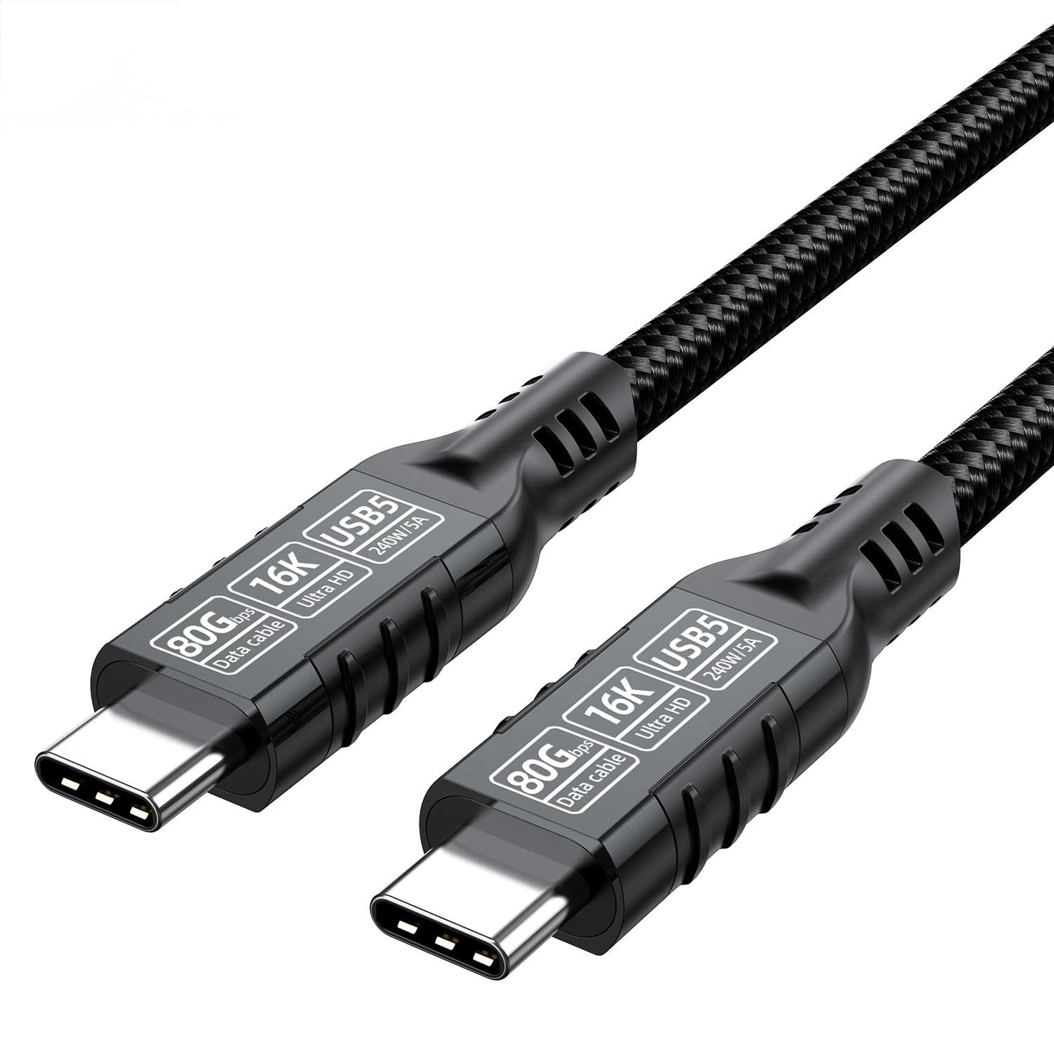 Maine USB C 240w Fast Charging, 80Gbps Data Transmission, 16k/8k/4k@60hz Video, Factory Wholesale Sales (200, Black, 2m)