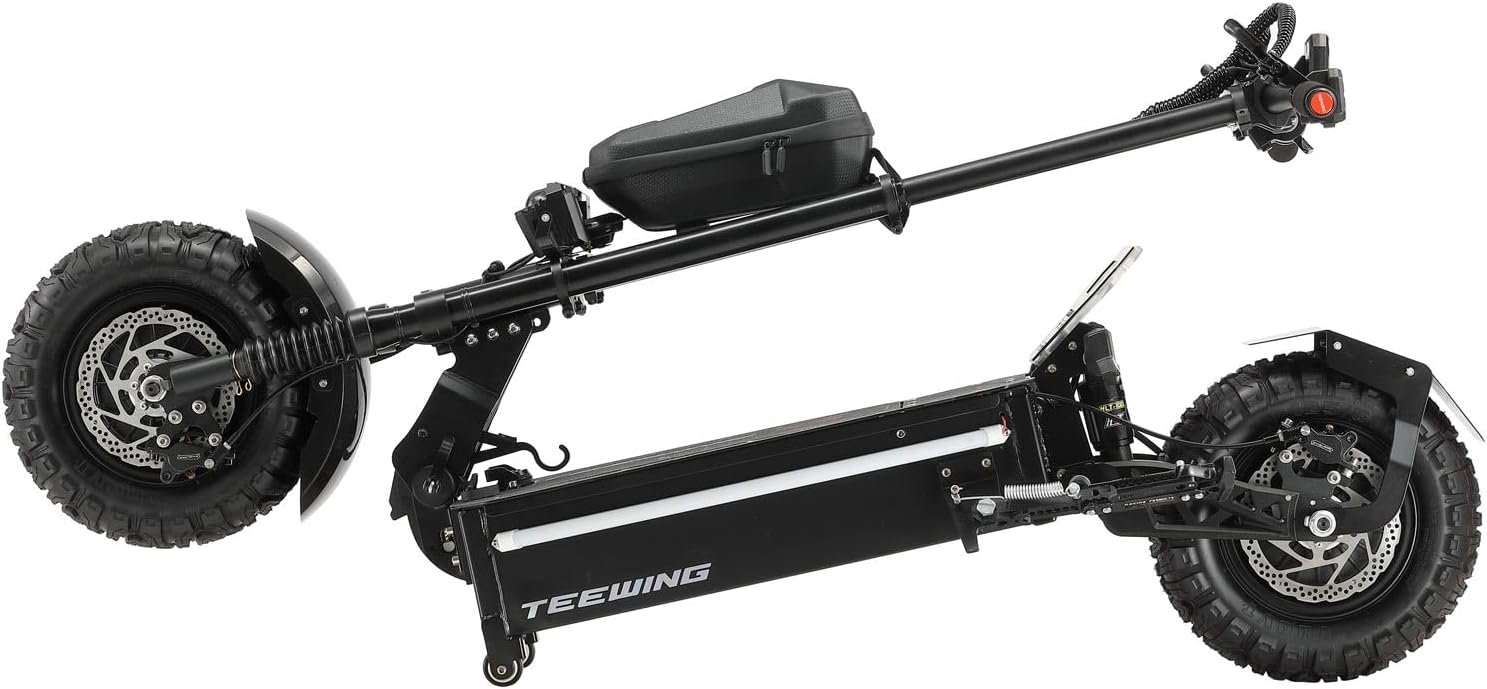 Electric Scooter Teewing Z4 Pro Equipped 8000W Dual Motors 13 Inch Hybrid Tires Reaches a Top Speed of 55 MPH and Offers a Maximum Range of 80 Miles