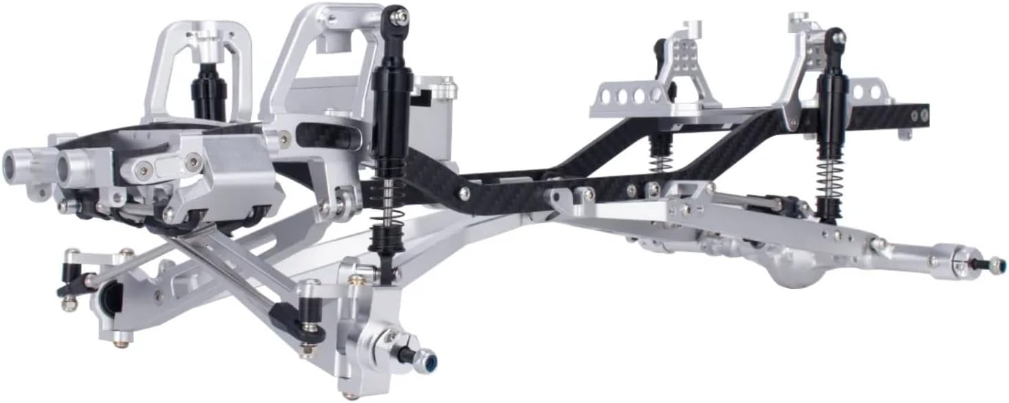 for Axial for SCX10 I II III Pro for TRX4 Twin I-Beam 2WD Pre-Runner 1/10 CNC Metal for Chassis Kit RC Crawler for Desert TruckCapra Upgrade RC Car Parts(Silver)