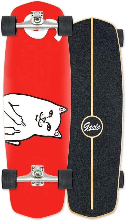 Surfskate Skateboard 76×24cm Complete Skateboard for Kids Teens Adults Child 7 Layer Canadian Maple Carver Skateboard ABEC-11 Bearings CX4 Truck 6