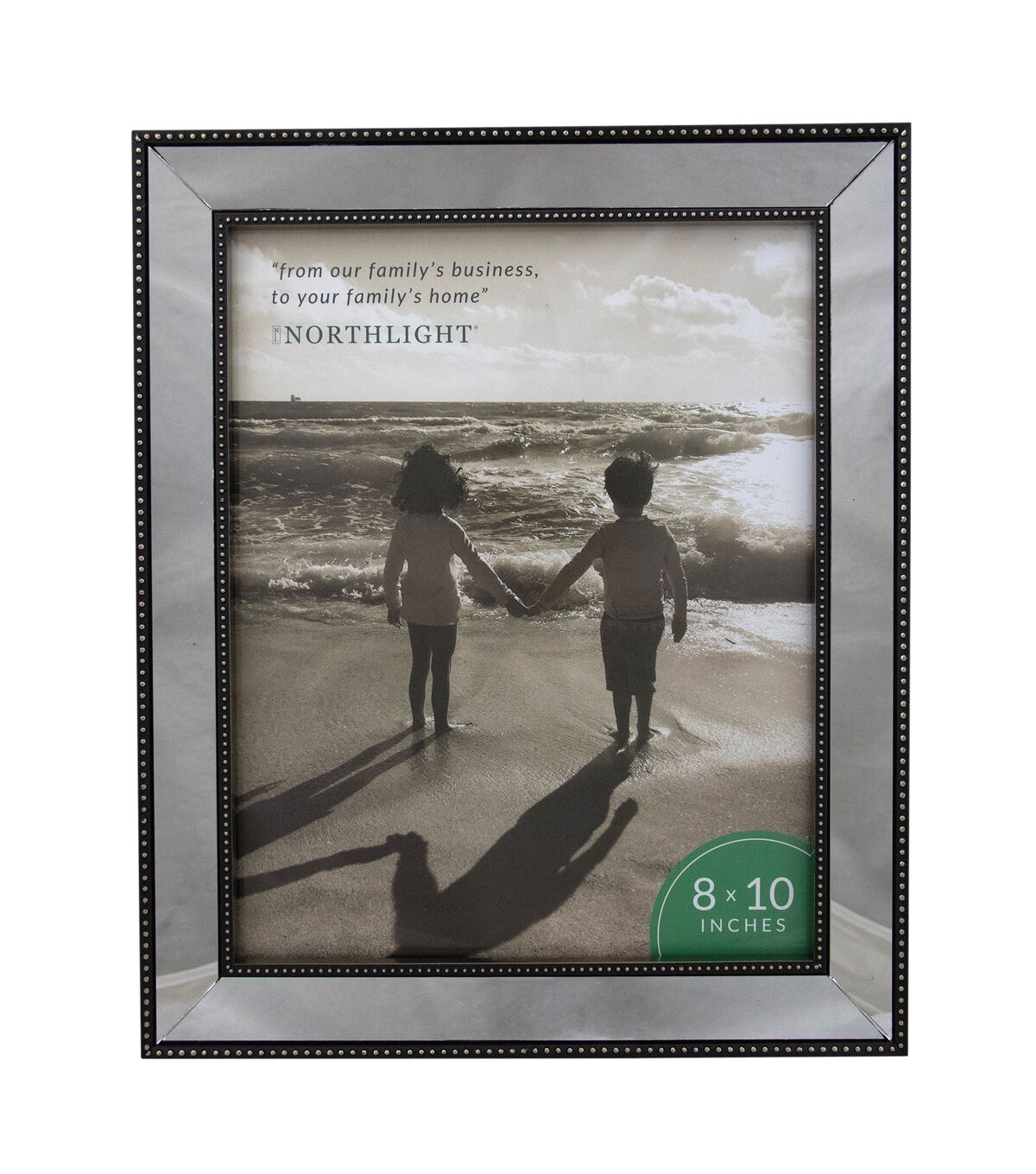 Northlight 8 x 10 Black & Silver Glass Mirror Picture Frame