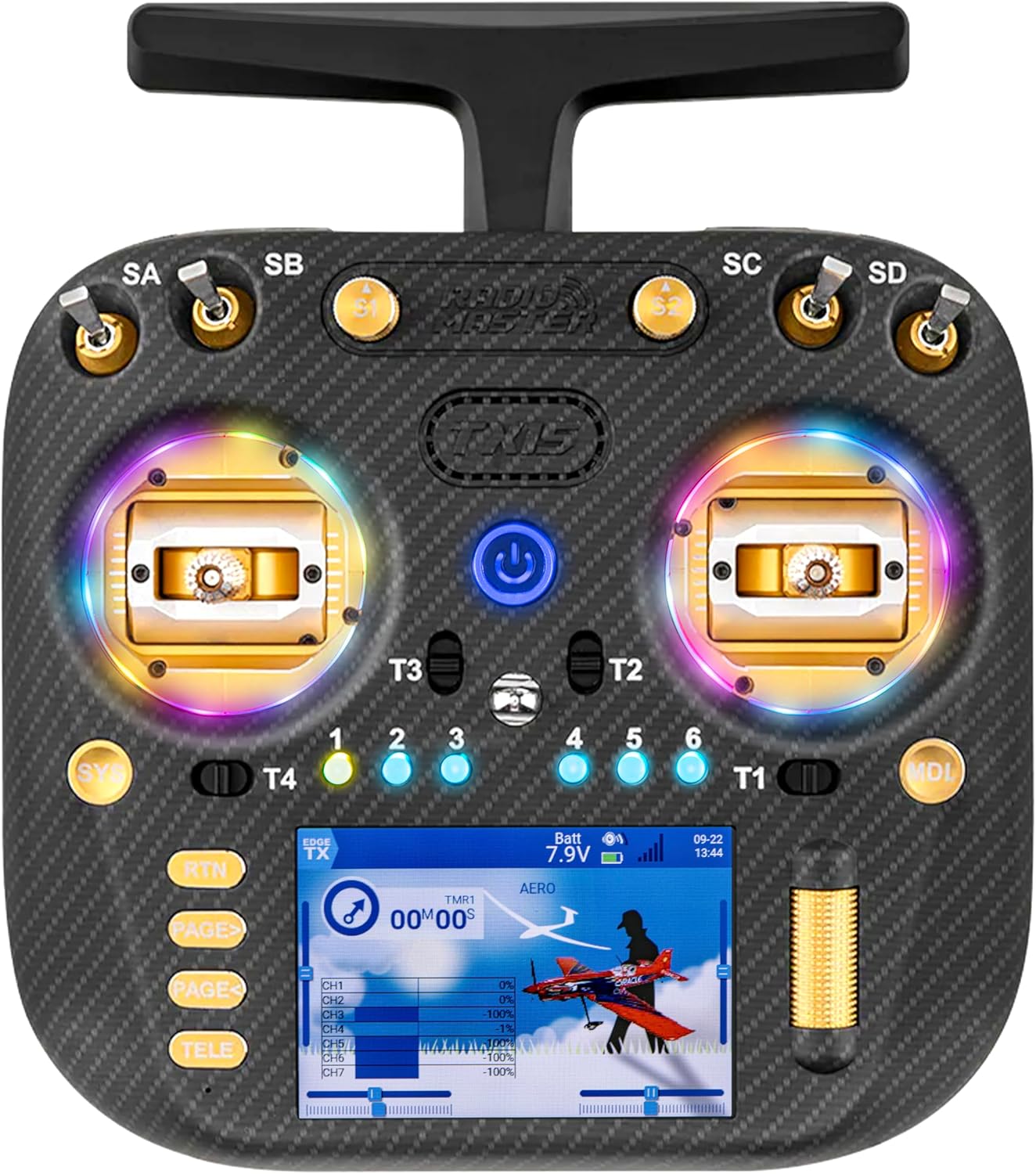 Radiomaster TX15 Max Radio Controller 2.4GHz 16 Channel EdgeTX Radio Transmitter, with AG02 CNC Hall Gimbals/3.5
