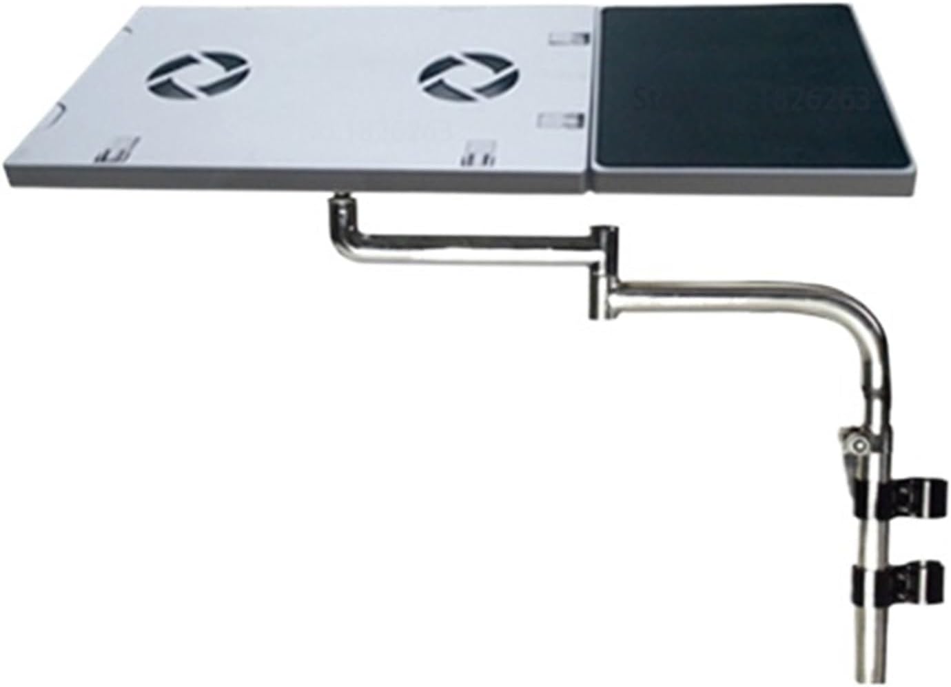 OK151 Multifunctional Bow Chair Clamp Laptop Stand Keyboard Pad Support Bracket(Color:Silver)