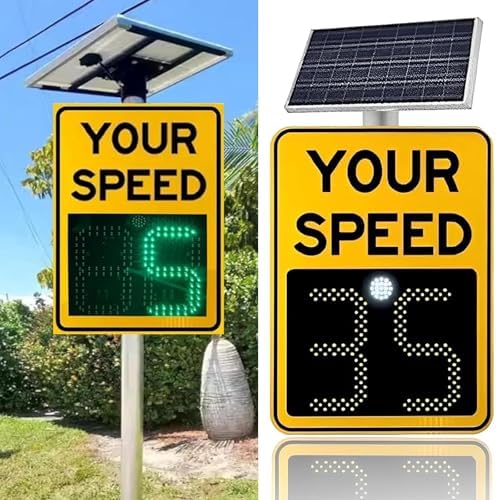 Solar-Powered Radar Speed Limit Sign - Wireless Traffic Calming Display, Your Speed Feedback, 60x90cm (24x35in) - Enhance Road Safety with Smart Technology