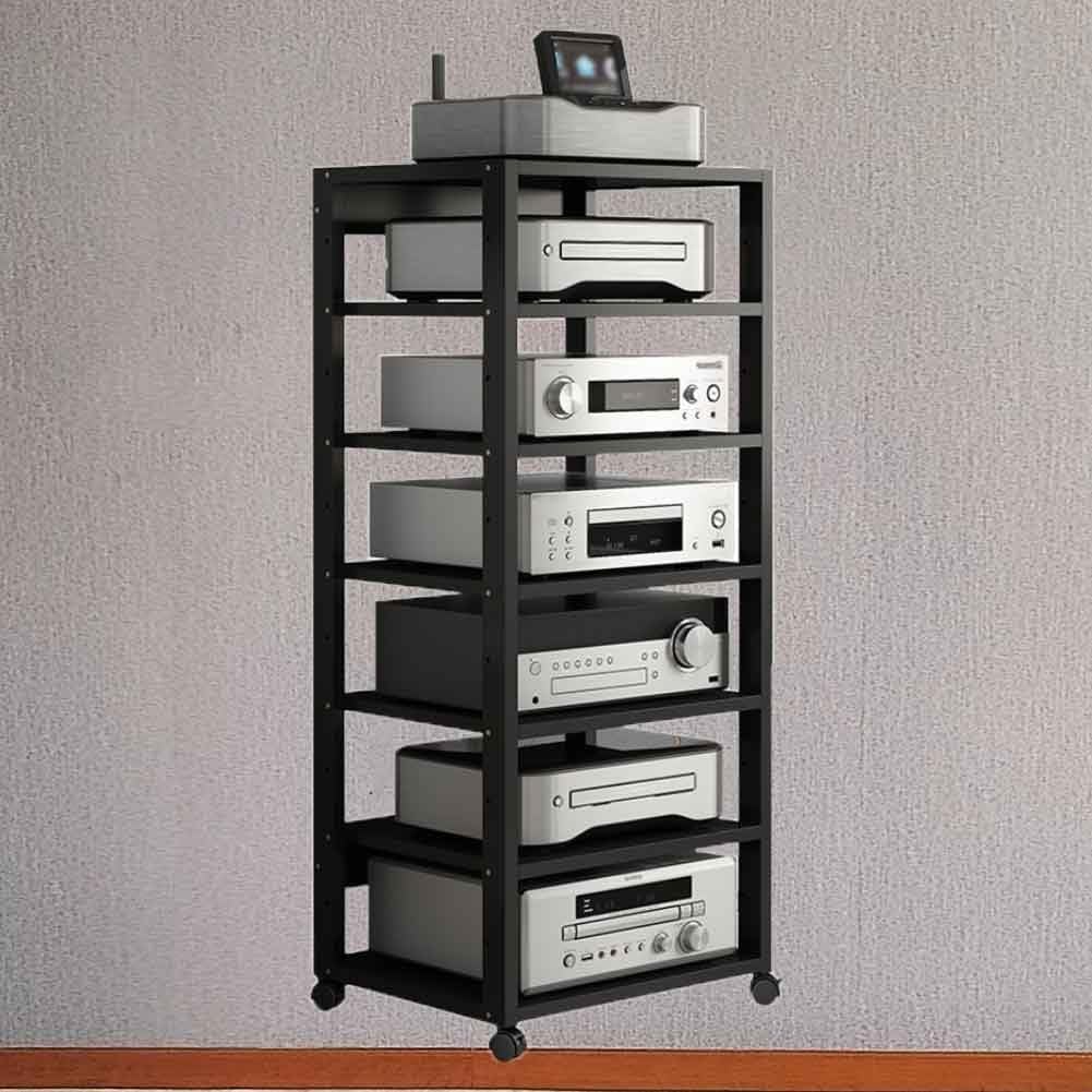 HiFi Rack 7 Tier AV Media Stand Wood Shelf
