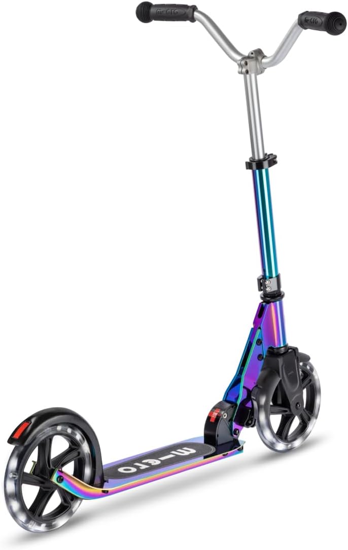 Micro Scooters | Cruiser LED Children's Scooter | Handlebar Adjustable | Lightweight | Light Up Wheels | Foldable | 6-12yrs | Boys & Girls