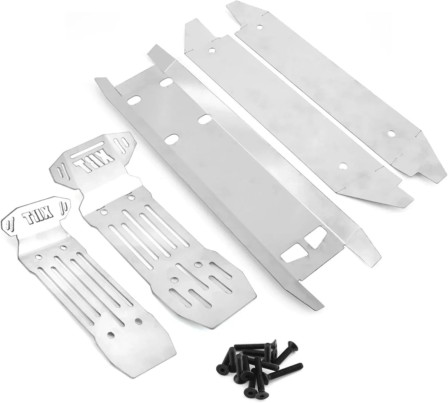 5pcs Stainless Steel Front and Rear Chassis Armor Skid Plate Protector for 1/6 Traxxas XRT RC Truck Car Upgrade Parts