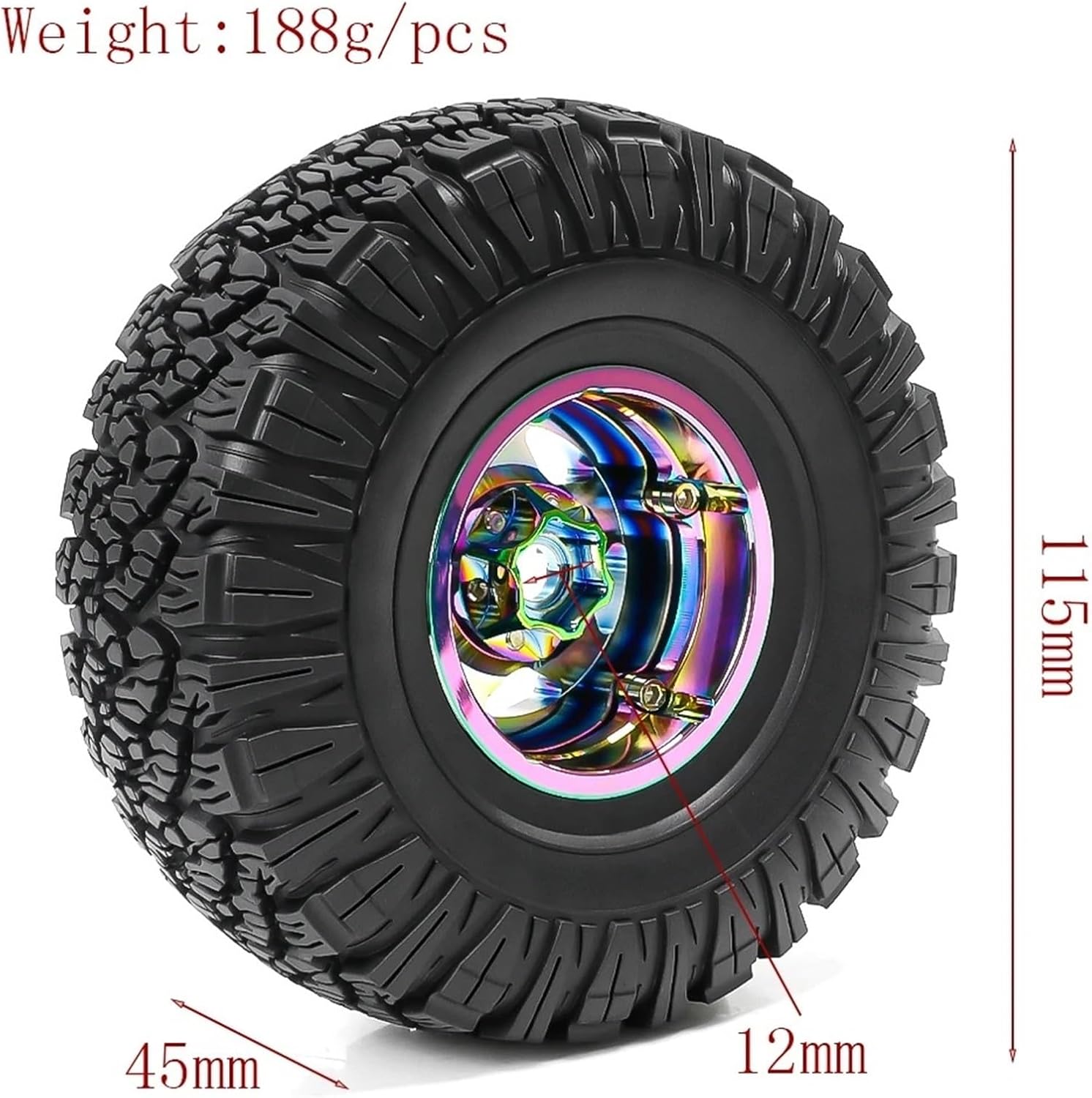 RC Repairs Models For Traxxas For TRX4 D90 D110 For Axial For SCX10 For MST 1/10 4pcs 115mm 1.9