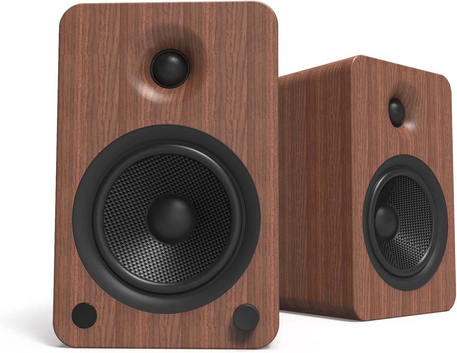 Kanto YU6WALNUT Powered Bookshelf Speakers with Bluetooth and Phono Preamp | Pair | Walnut