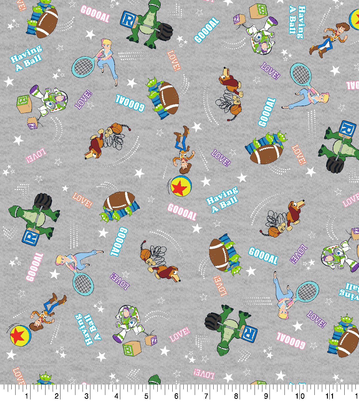 Toy Story Heather Toss Disney Cotton Fabric