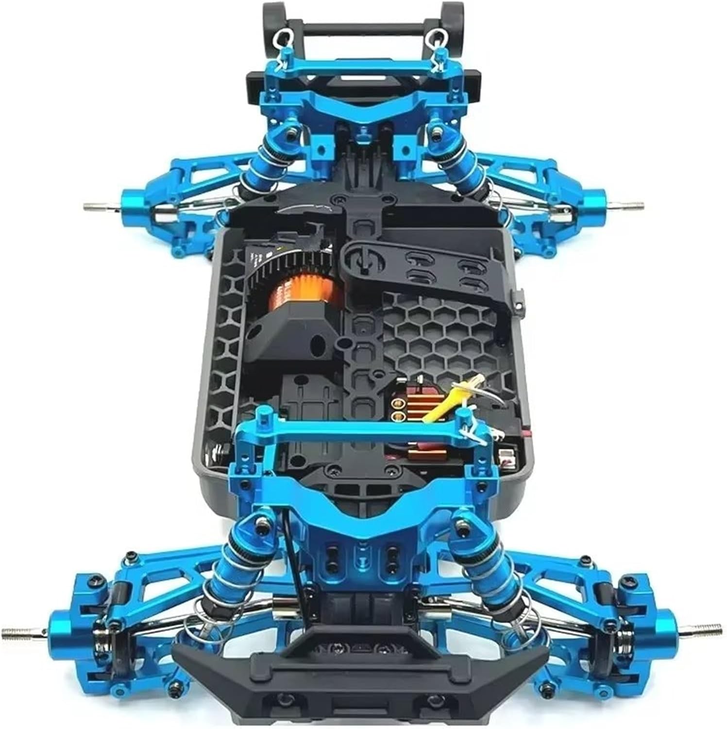 RC Crawlers Components For HSP 1/14 14321 14322 14331 14332 14421 14422 14431 14432 C8802 For YDJ-D879 Shock Absorber Swing Arms Steering Cup RC Car Parts Metal Upgrade Accessories(Blue)