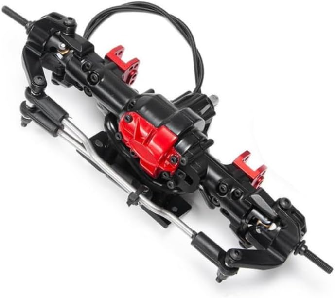 RC Car Axle Aluminum Front Rear Axle with Differential Lock Compatible with 1/10 RC Crawler TF2 Upgrade Parts(Front Axle)