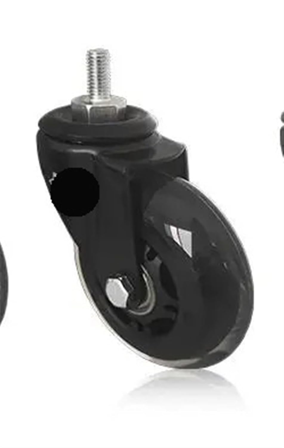 3-inch Clip Screw Pu Universal Wheel Dry Ice Office Chair Computer Scooter Polyurethane Load 200KG Furniture Toolbox 5Pcs(Color:Screw M8 Black)