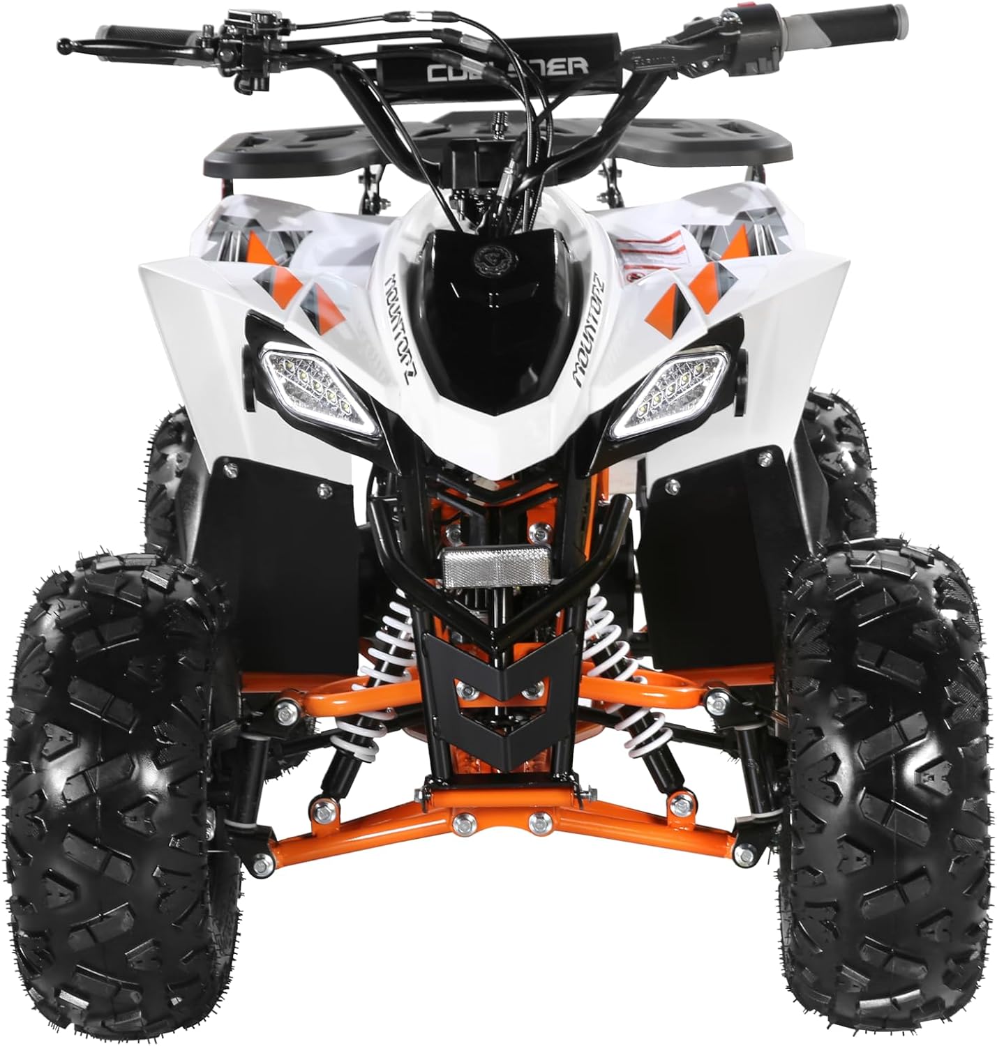 Coolster Gas ATV, 125CC 4-Stroke Mini Gas 4 Wheeler with Front and Rear Disc Brake, with Speed Control and LED Lights, Weight Support Up to 165 LBS, Max Speed 15mph, Orange