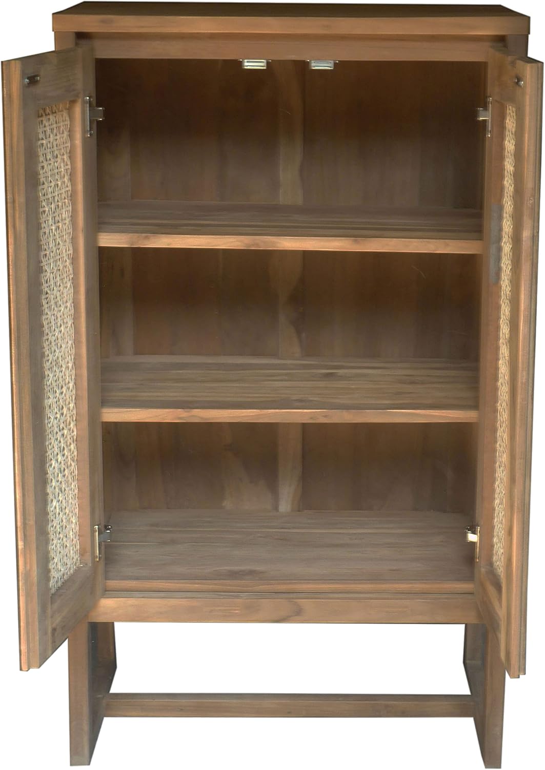 Recycled Teak Wood West Indies Rattan Cupboard/Bookcase