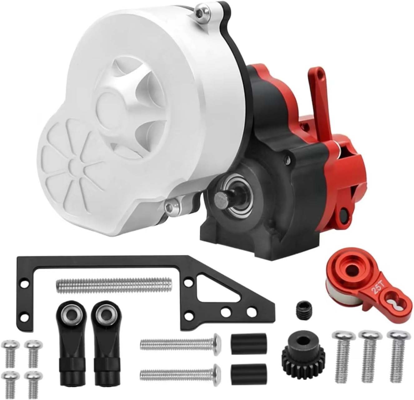 RC Gearboxes For SCX10 II 90046 For Wraith 1/10 Metal Gearbox Transmission Box With Motor Gear RC For Rock Crawler Car Upgrade Parts