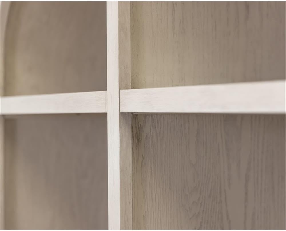 Pemberly Row Wood Arched Display Cabinet/Bookcase Fully Assembled in White