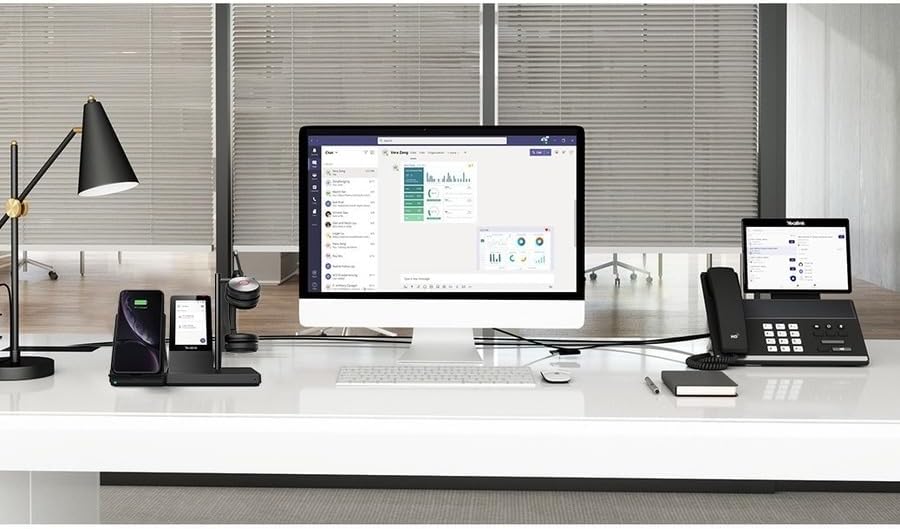 Yealink WH66 Duo UC Wireless Noise Canceling Headset - Headset Works with USB Enabled Computers and Softphones and Also Connects to Desk Phones and Cell Phones with Built in Bluetooth