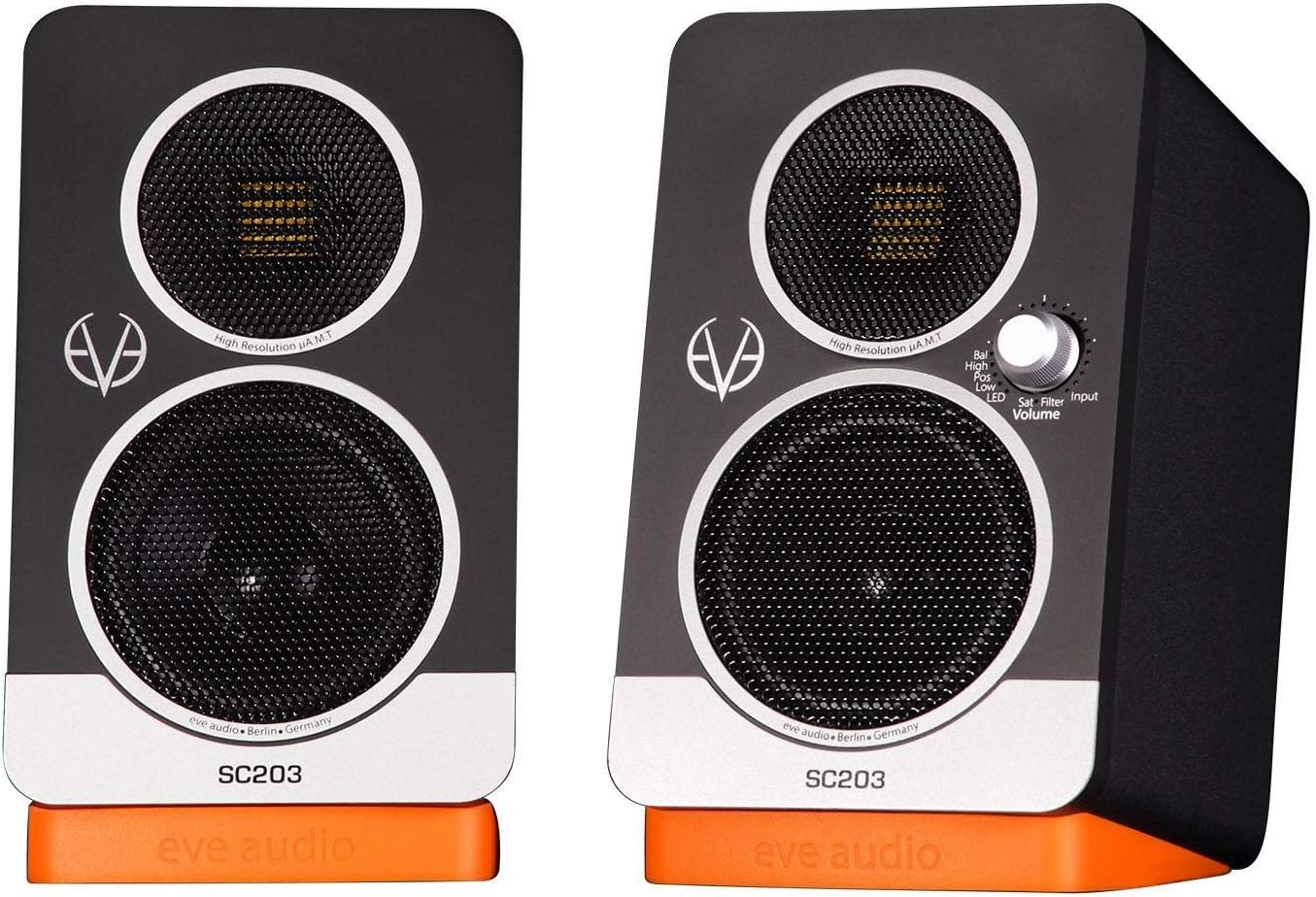 EVE Audio SC203 Compact Active Master-Slave System Speaker with 3-Inch Woofer for Detailed Sound Reproduction (Pair)