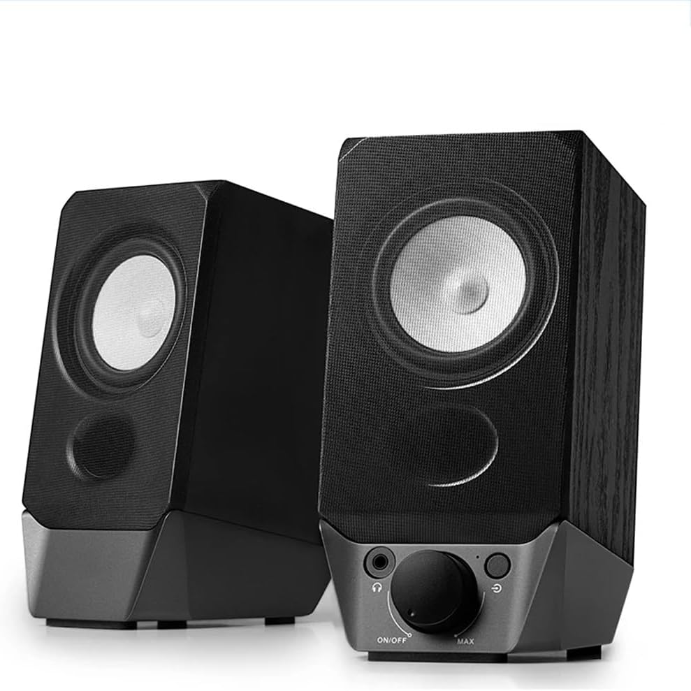 JSEIAJB Computer Speakers with V5.3 AUX Input 2W+2W Output Power Strong Bass USB-A for PC Tablet Laptop