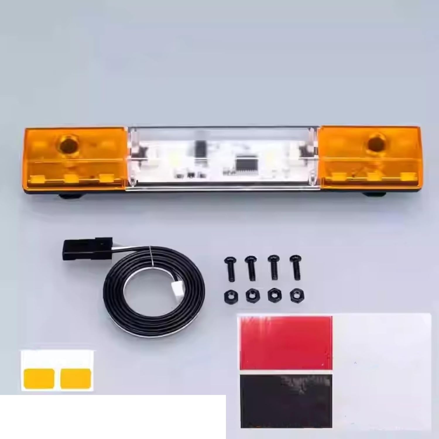 for Tamiya 1/14 A6 360° Rotating Warning Light Roof Light Rc Trailer Truck for Fire Engine Engineering Vehicle Model Toy Rc Car Headlamps Lights(Yellow)