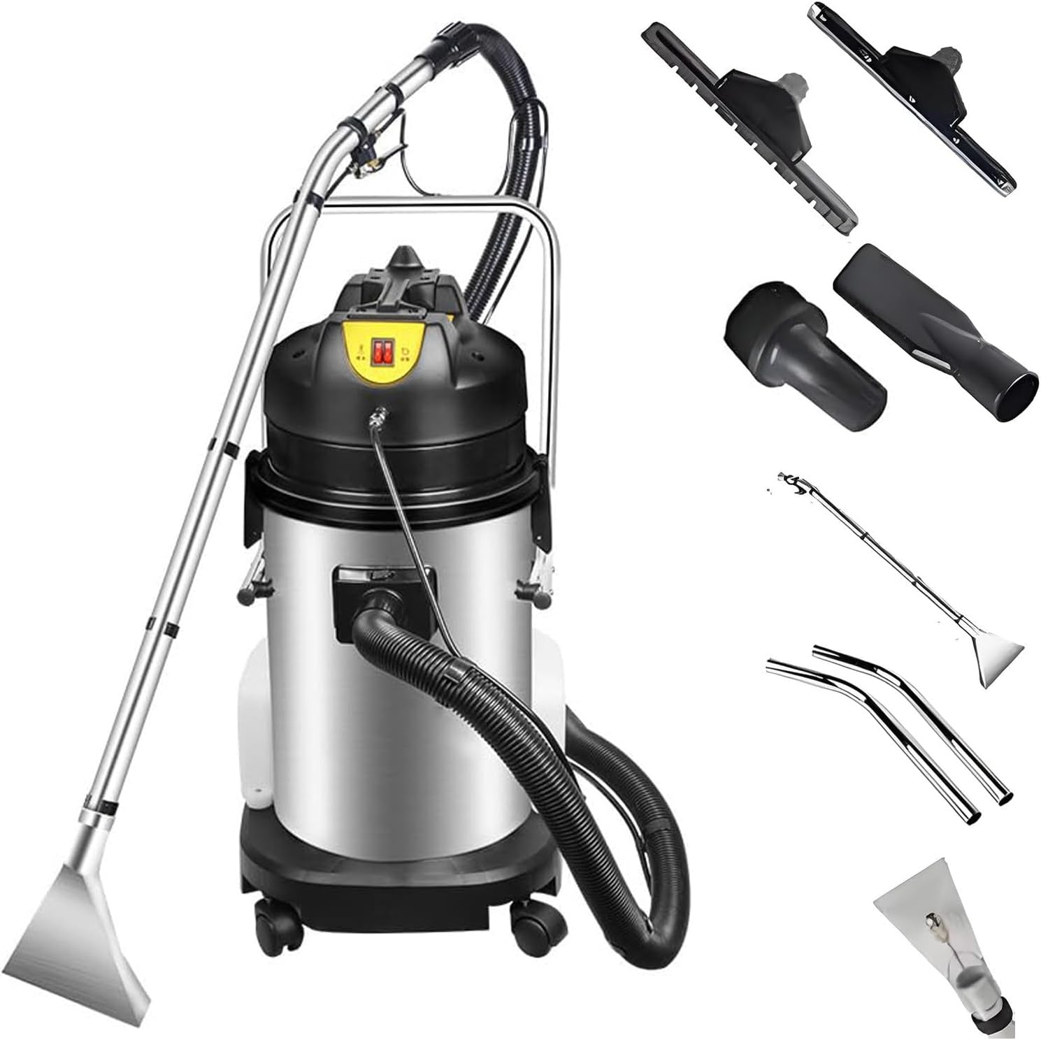 Commercial Carpet Cleaning Machine, 3-in-1 Multi-Purpose Wet Dry Carpet Cleaner Machine, Dual Water Tanks, Ideal for Hotels Offices Auto Detailing Floor Sofa Curtains Deep Cleaning(40L)