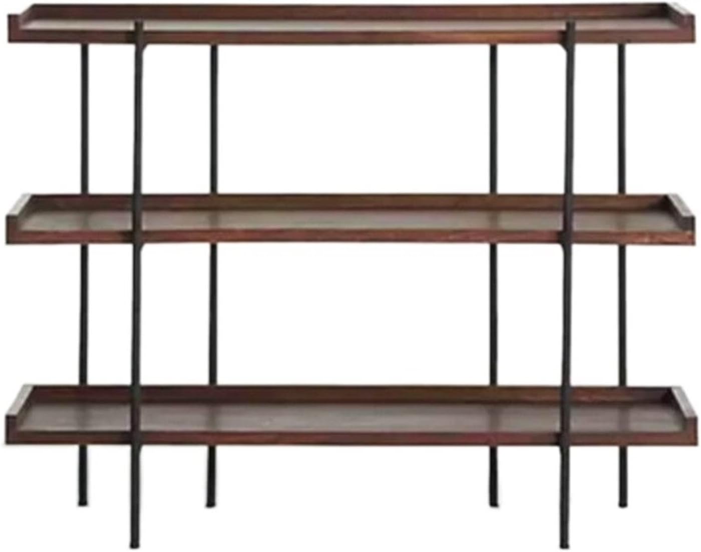 KIRANDY Solid Wood Bookshelf Display Rack, Floor-to-Ceiling Simple Living Room Rack, Retro Partition Multi-Layer Bookcase Shelf (L150-W30-H100cm 3layer)