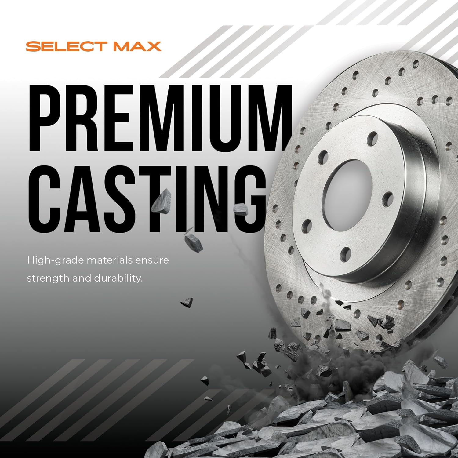 MAX Advanced Brakes - Brake Kit For 2010-2023 Toyota 4Runner| Carbon Ceramic Brake and Rotor Kit Front and Rear| Daily Performance Cross-Drilled Brake Rotors