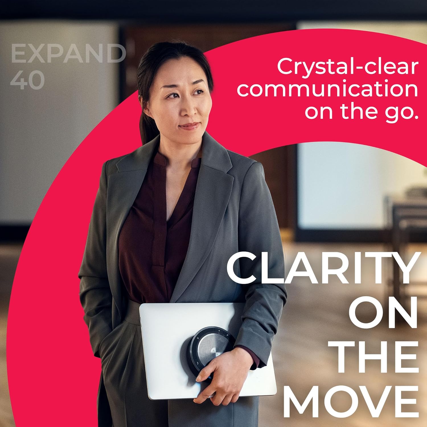 Sennheiser EPOS Expand 40 Wireless Portable Bluetooth Speakerphone with USB-C Connection - GTW Bundle with GTW Microfiber Cloth and Global Teck Gold Support Plan